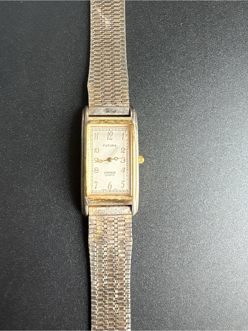 Futura Convexe Quartz Rectangular Gold & Silver Watch
